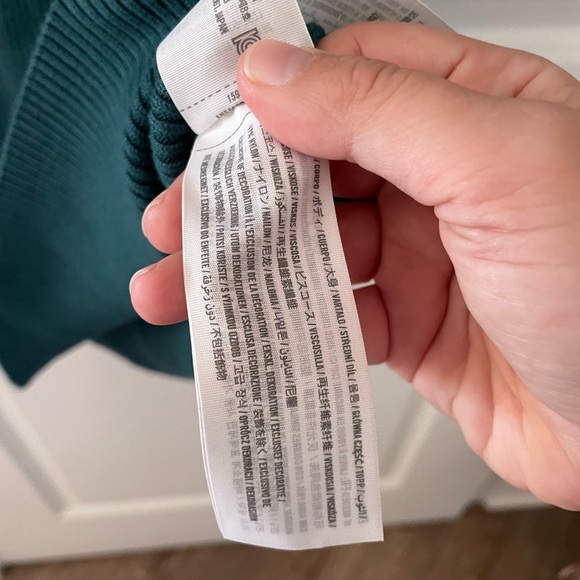 Abercrombie &  Fitch Midi Cutout Sweater Dress Jade Ribbed Extra Large Tall - Picture 5 of 6